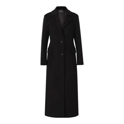 Mackage Corazon Wool Semi Fitted Coat In Black