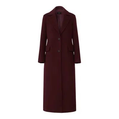 Mackage Corazon Wool Semi Fitted Coat In Burgundy