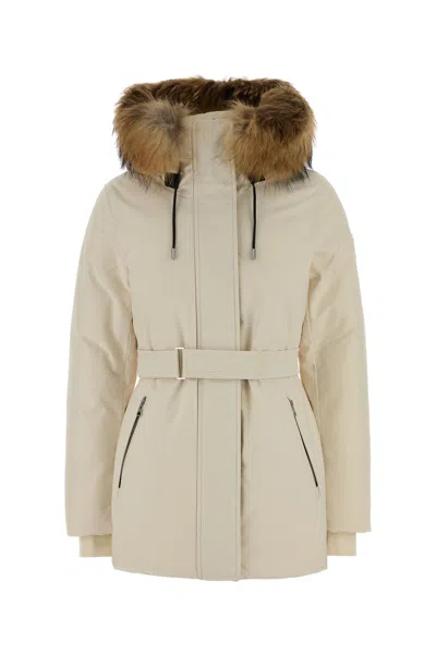 Mackage Cream Nylon Blend Jennifer Down Jacket