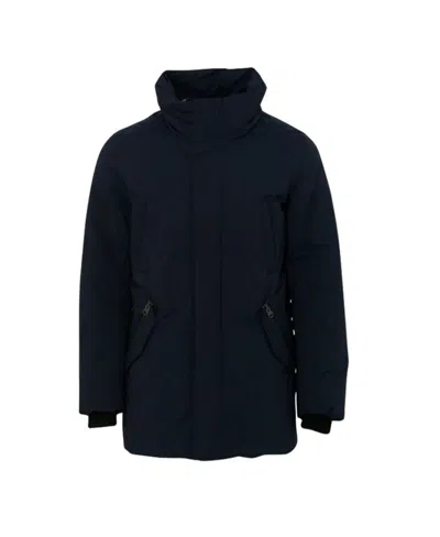 Mackage Dark Blue Hooded Down Jacket