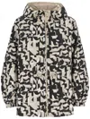 Mackage Geometric Print Reversible Delia Windbreaker In Black