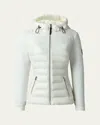 Mackage Della Mixed Media Down Puffer Jacket In Cream