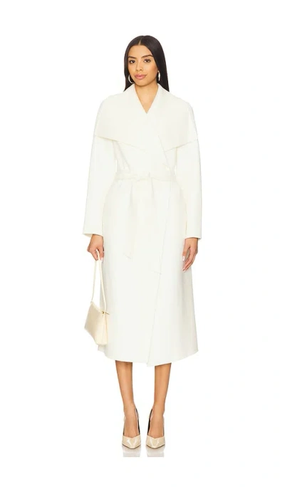 Mackage Double Face Long Wool Coat In 奶油色
