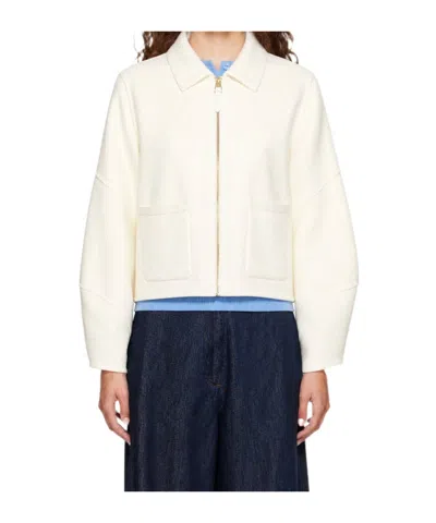 Mackage Double-faced Wool Zip-up Casual Jacket In White