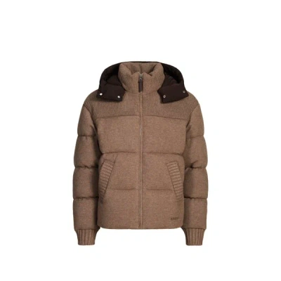 Mackage Doudoune Col Montant À Capuche Amovible In Brown