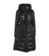 Mackage Coralia Tie-belt Satiny Puffer Jacket In Black