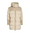 Mackage Down Leather-trim Parka In Beige