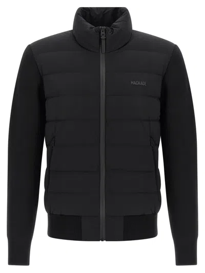 Mackage Quilted Cardigan Jacket High Collar Pockets In Black