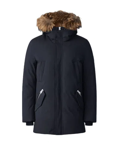 Mackage Edward Fur Hooded Jacket In Blue