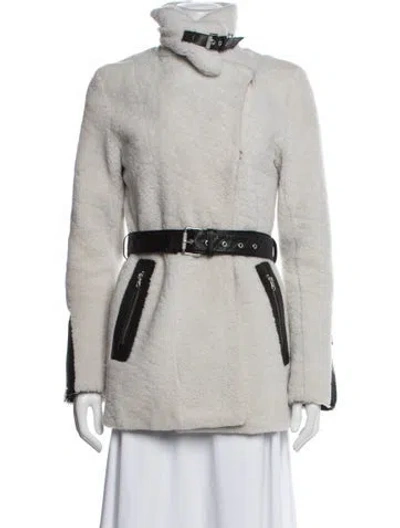 Pre-owned Mackage Eel Skin Coat In White
