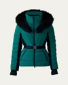 Mackage Elita Down Ski Jacket With Removable Shearling Trim In Emerald