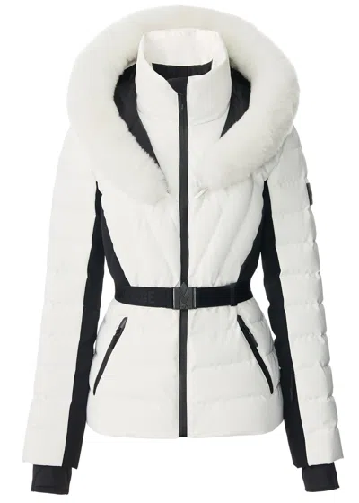 Mackage Elita Fur-hood Padded Ski Jacket In White