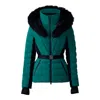 Mackage Elita Down Ski Jacket With Removable Shearling Trim In Green