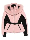 Mackage Elita-shr Fur Belted Ski Jacket In Pink