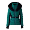 Mackage Elita Down Ski Jacket With Removable Shearling Trim In Emerald