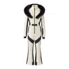Mackage Women's Elle Belted Shearling-trimmed Shell Ski Suit In Ceramic