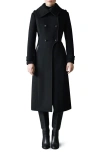 Mackage Elodie Double Breasted Military Maxi Coat In Black