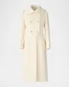 Mackage Elodie Double-breasted Sparkly Long Coat In White