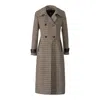 Mackage Elodie Houndstooth Double Breasted Coat In Green