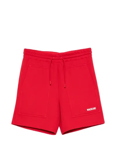 Mackage Elwood-r Logo-print Drawstring Shorts In Red