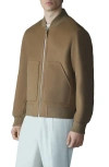 Mackage Emilio Water Repellent Wool Double Face Bomber Jacket In Light Camel