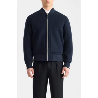 Mackage Emilio Wool Bomber Jacket In Blue