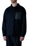 Mackage Black Emmanuel Double-face Wool Jacket In Navy