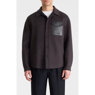 Mackage Emmanuel Plaid Wool Jacket In Navy-coffee