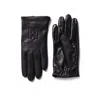Mackage Eunice Leather Logo Gloves With Cashmere Lining In Black