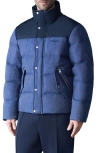 Mackage Everett Mixed Media Down Puffer Jacket In Blue