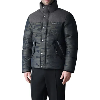 Mackage Everett Mixed Media Down Puffer Jacket In Green