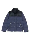 Mackage Everett Mixed Media Down Puffer Jacket In Blue