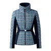 Mackage Evita Mixed-media Tweed Down Jacket In Sky Blue Multi