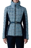 Mackage Evita Mixed-media Tweed Down Jacket In Sky Blue Multi