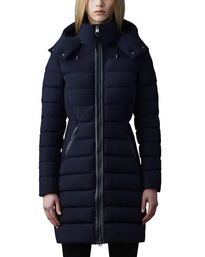 Mackage Farren Detachable-hood Lightweight Down Coat In Navy