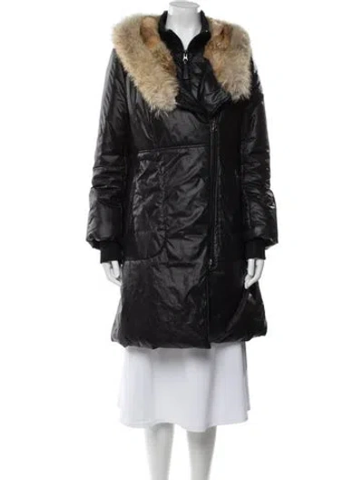 Pre-owned Mackage Faux Fur Coat In Black