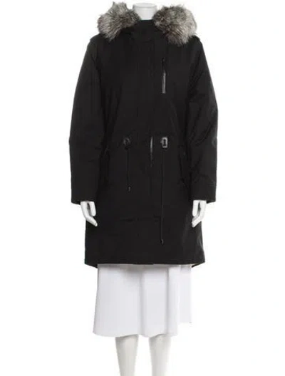 Pre-owned Mackage Faux Fur Coat In Black