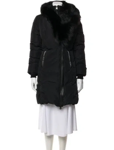 Pre-owned Mackage Faux Fur Coat In Black