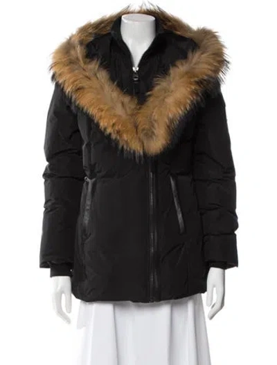 Pre-owned Mackage Faux Fur Jacket In Black
