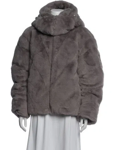 Pre-owned Mackage Faux Fur Jacket In Grey