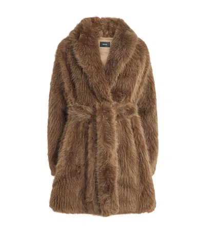 Mackage Faux Fur Kacela Coat In Brown