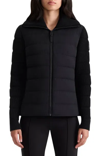 Mackage Fee Mixed Media Down Jacket In Black