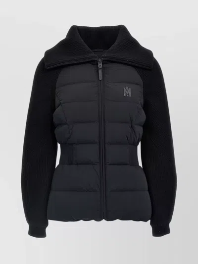 Mackage "foxy" High Collar Padded Jacket With Ribbed Sleeves In Black