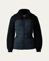 Mackage Foxy Light Down Mixed-media Jacket In Black