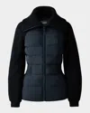 Mackage Foxy Light Down Mixed Media Jacket In Blue