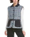 Mackage Francine Tweed Down Vest In Blue