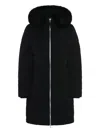 Mackage Fur Hooded Quilted Coat In Black