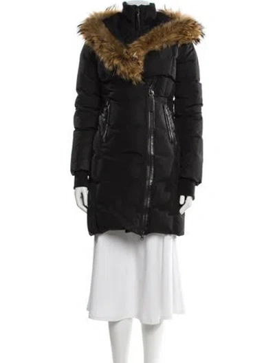 Pre-owned Mackage Fur Vest In Black