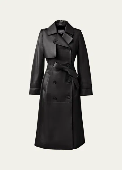 Mackage Gael Leather Trench In Black