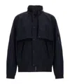 Mackage Midnight Blue Jacket With Detachable Overlay Panel In Black